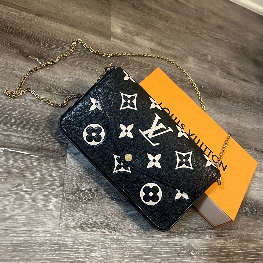 Louis Vuitton Felicie Pochette Monogram Empreinte Black/ Beige